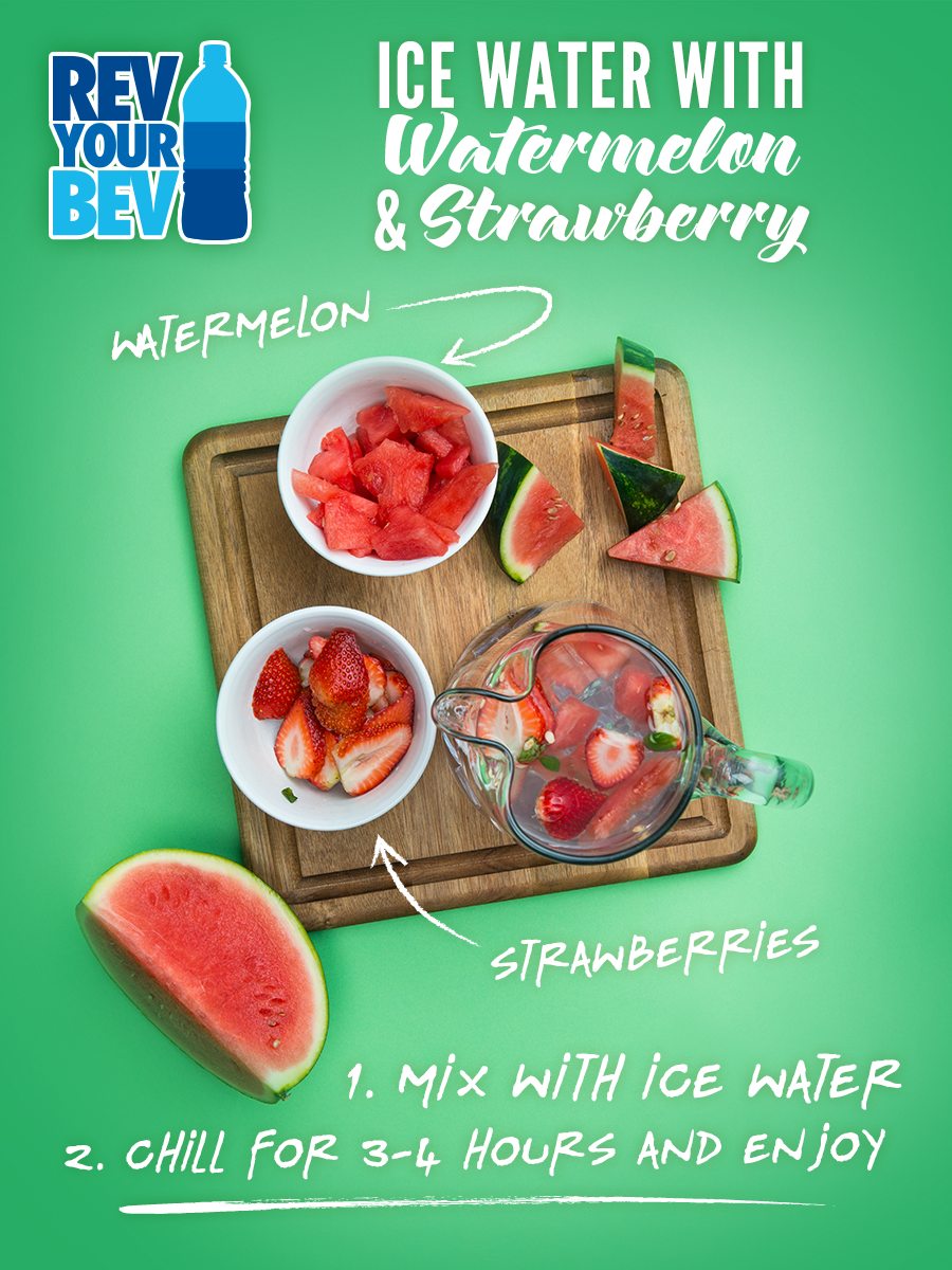 Ice Water with Watermelon and Strawberry